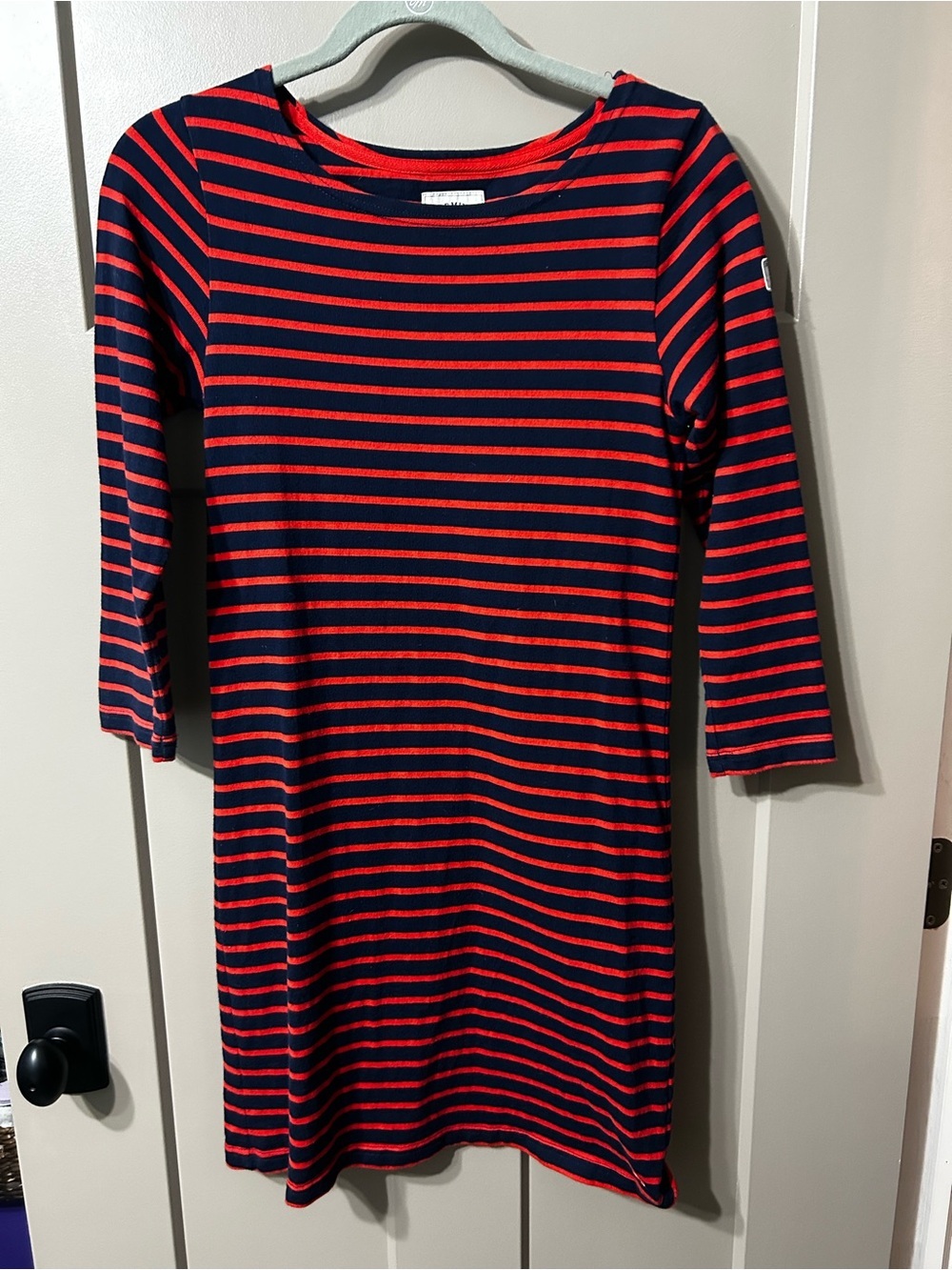 Joules Riviera Striped Shift Dress red & navy blue